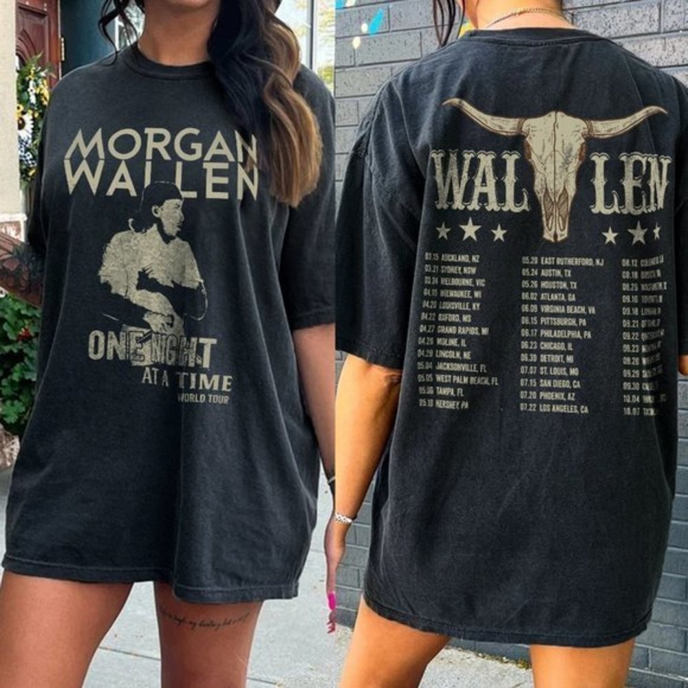 Wallen Western Tour 2023 Tshirt 2 Sided Country Music Concert Shirt - Picture 1 of 4
